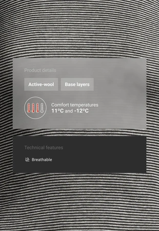 Футболка base layer с высоким воротником в полоску rib- Заказать в России