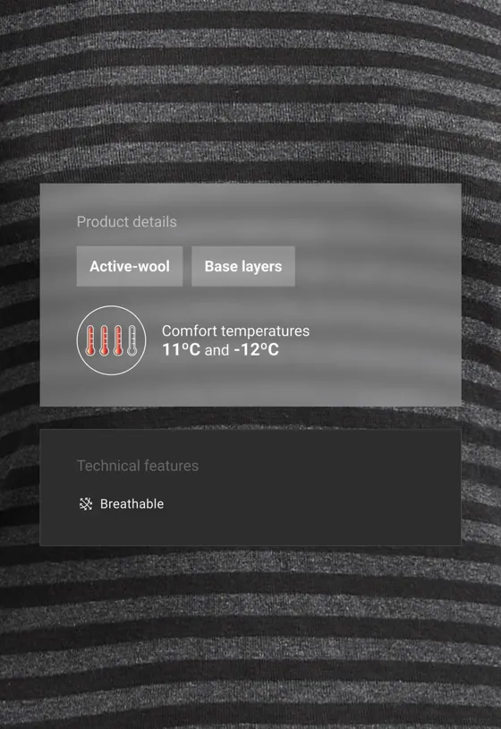 Футболка base layer с высоким воротником в полоску rib
