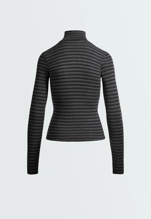 Футболка base layer с высоким воротником в полоску rib- Заказать в России