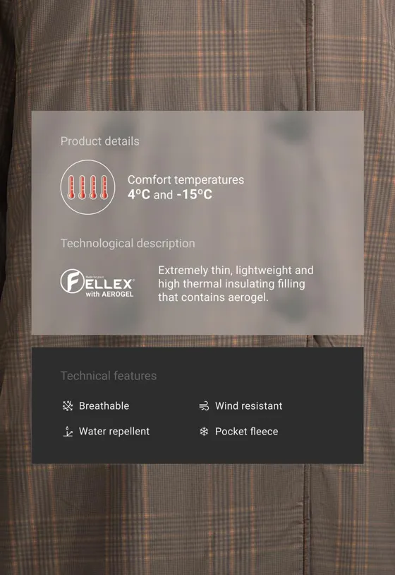 Casaco comprido almofadado FELLEX® com AEROGEL de trespasse