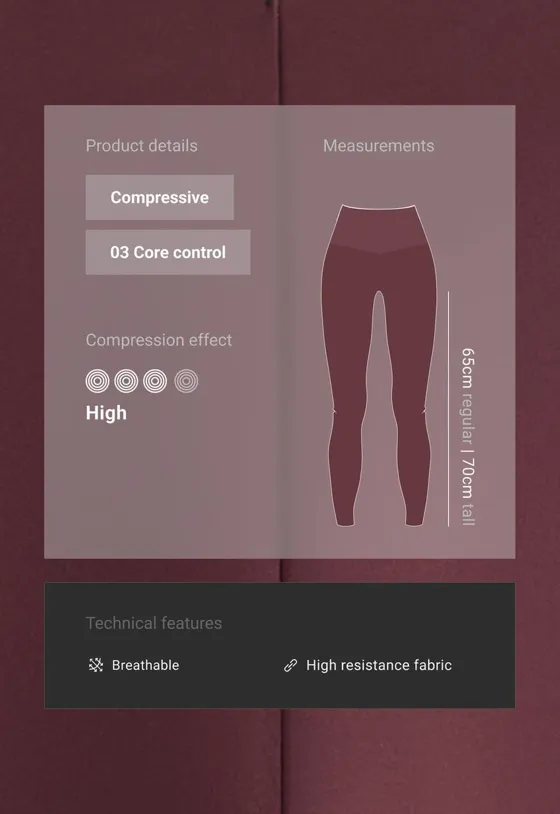 легинсы длиной до щиколотки  compressive core control
