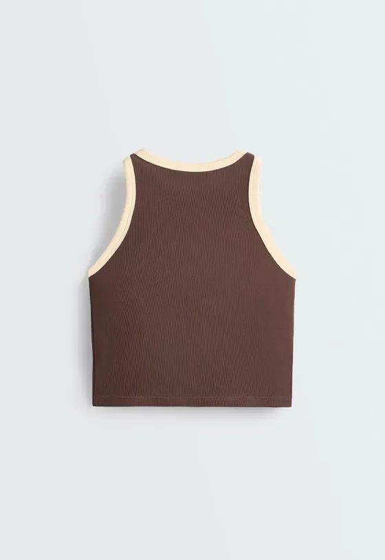 Удлиненный tank top rib из смеси модала