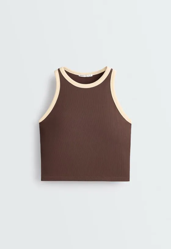 Удлиненный tank top rib из смеси модала
