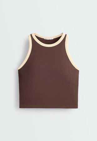 Удлиненный tank top rib из смеси модала- Заказать в России
