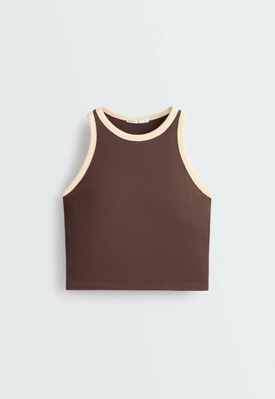 Удлиненный tank top rib из смеси модала- Заказать в России