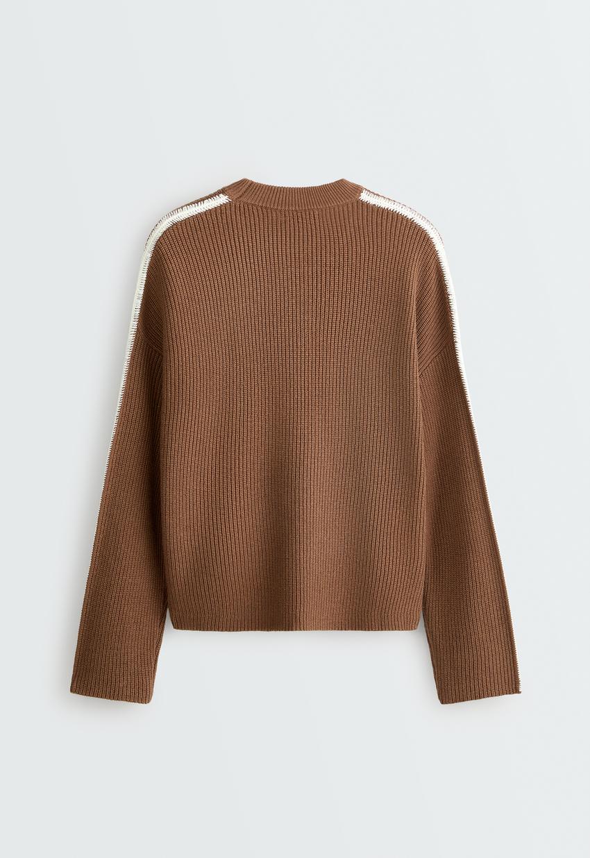 Вязаный свитер, 20% шерсти, piping