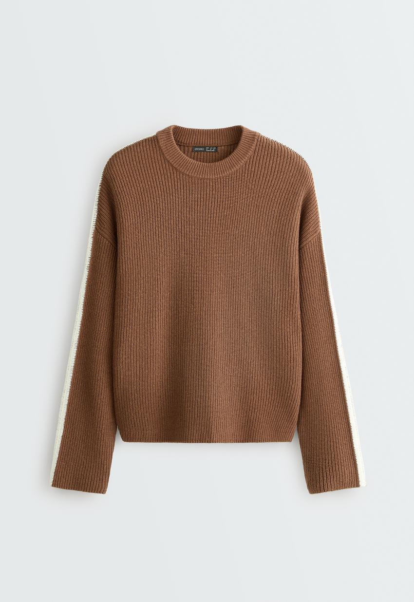 Вязаный свитер, 20% шерсти, piping
