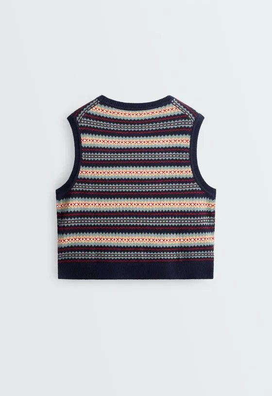Вязаный жилет — jacquard, хлопок и 10% шерсть