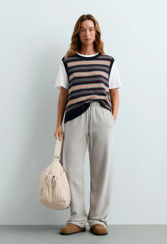Вязаный жилет — jacquard, хлопок и 10% шерсть
