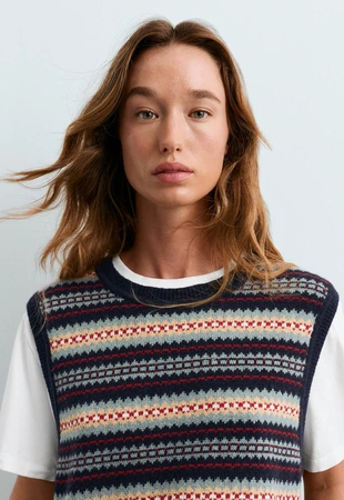 Вязаный жилет — jacquard, хлопок и 10% шерсть- Заказать в России