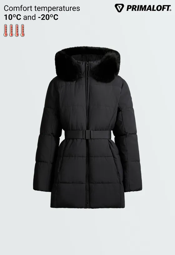 Водоотталкивающая утепленная куртка миди primaloft®