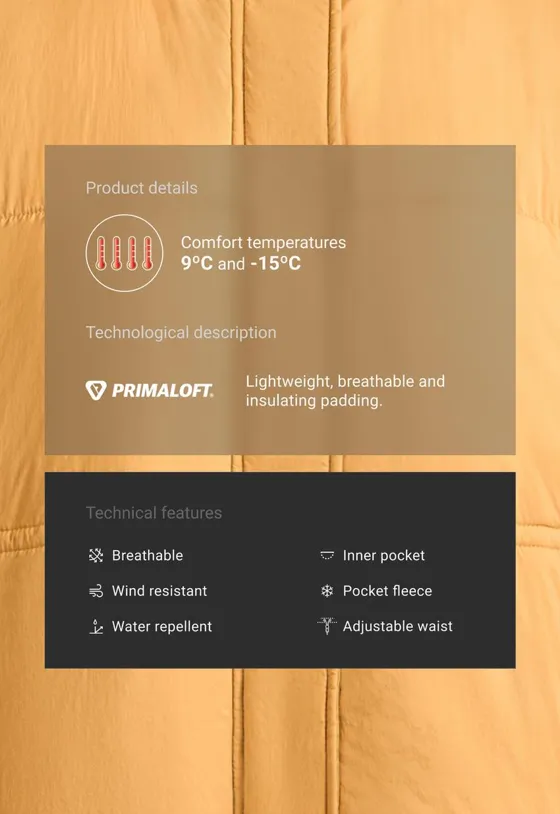 Водоотталкивающая короткая утепленная куртка primaloft®