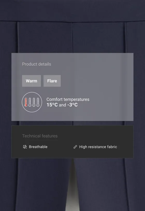 Брюки flare  warm с рельефным швом