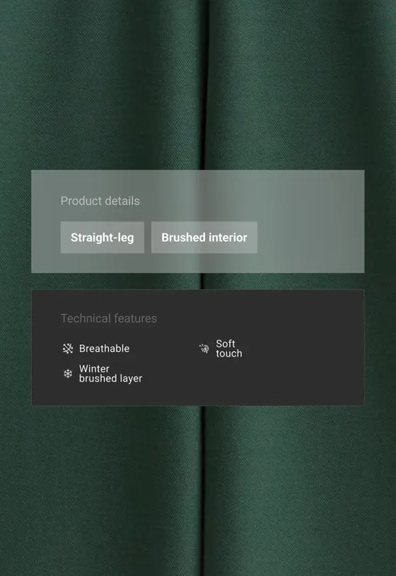 Длинные прямые брюки из хлопка пике brushed