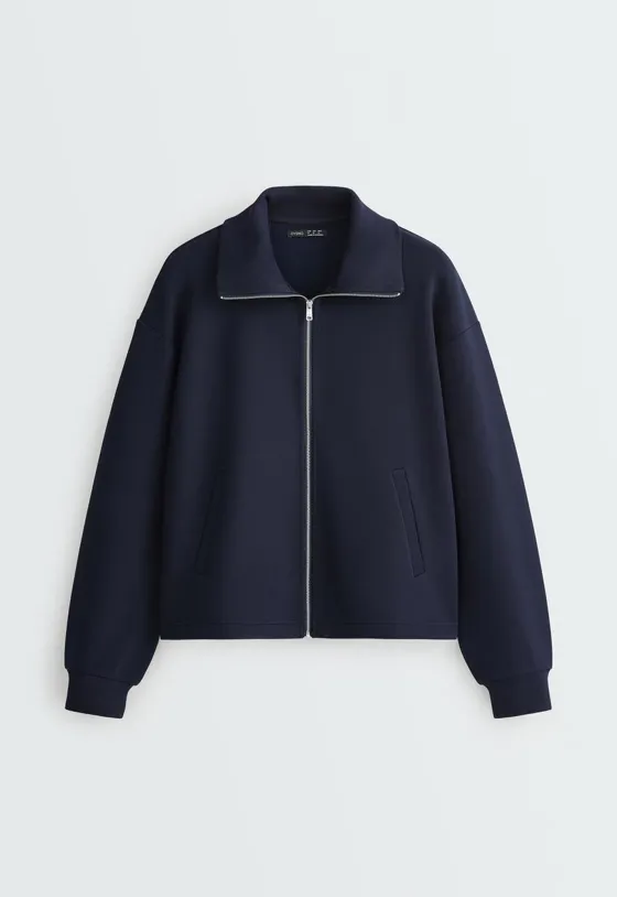 Куртка с воротником из хлопкового пике, brushed