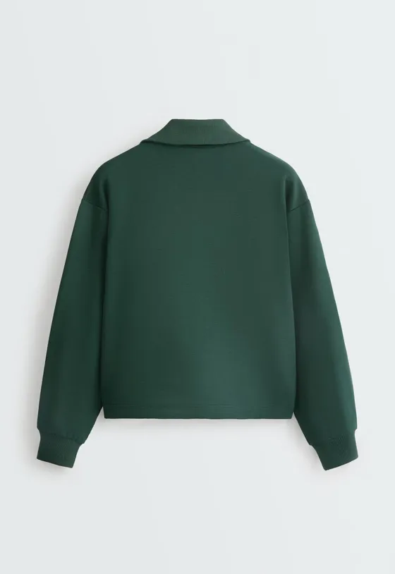 Куртка с воротником из хлопкового пике, brushed