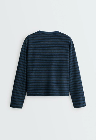 Купить OYSHO T-SHIRT RELAXED DE MANGA COMPRIDA 100% ALGODãO àS RISCAS