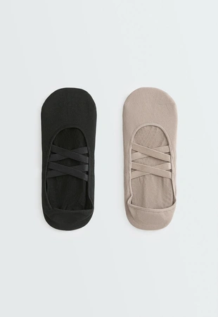 TAUPE                   |7011/490/830 - OYSHO 2 пары носков для йоги и пилатеса из смесового полиамида