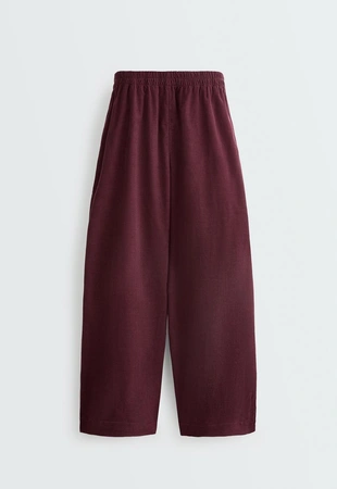 BURGUNDY|6666/670/606 - OYSHO Брюки-бананы CROP из микровельвета