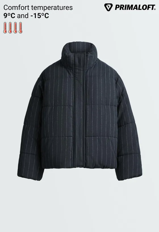 Утепленная куртка primaloft® с шерстью в полоску
