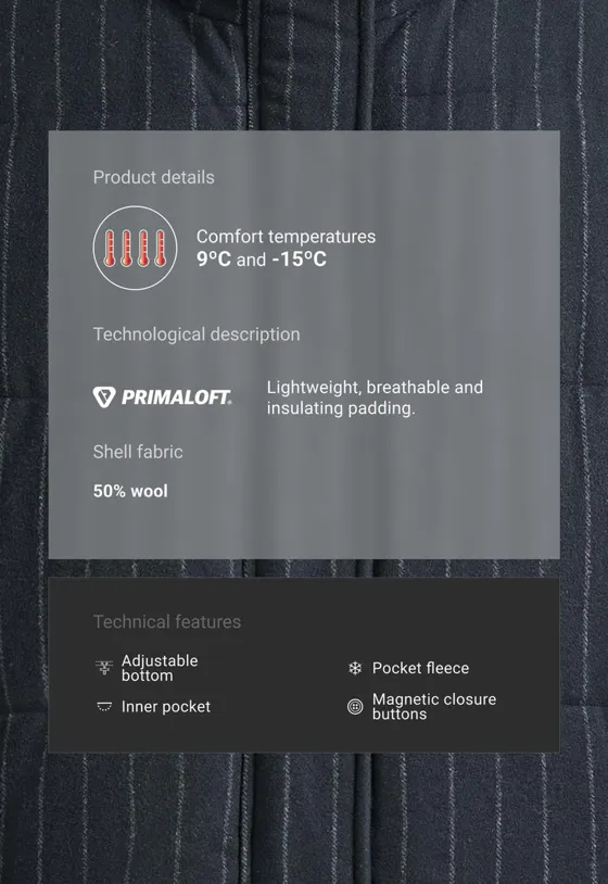 Утепленная куртка primaloft® с шерстью в полоску