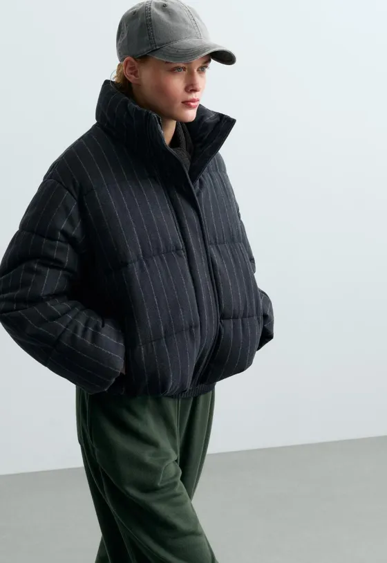 Утепленная куртка primaloft® с шерстью в полоску