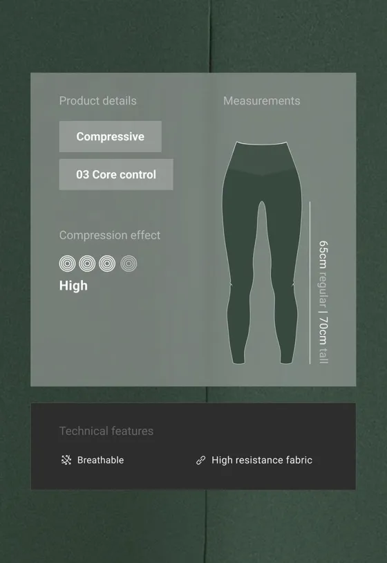 легинсы длиной до щиколотки  compressive core control
