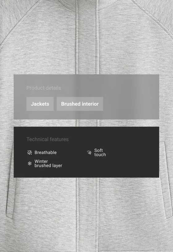 Куртка с высоким воротником из ткани пике brushed