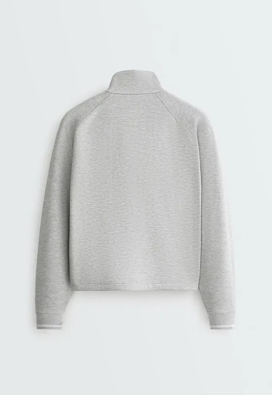 Куртка с высоким воротником из ткани пике brushed