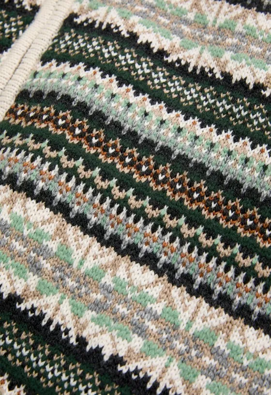 Куртка вязаный с высоким воротником jacquard