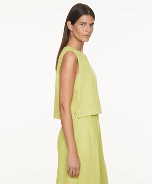 Футболка без рукавов из 100%-го льна- Заказать в России