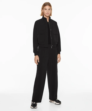 Куртка с карманами из ткани с модалом, с начесом- Заказать в России