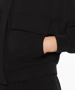 Куртка с карманами из ткани с модалом, с начесом- Заказать в России