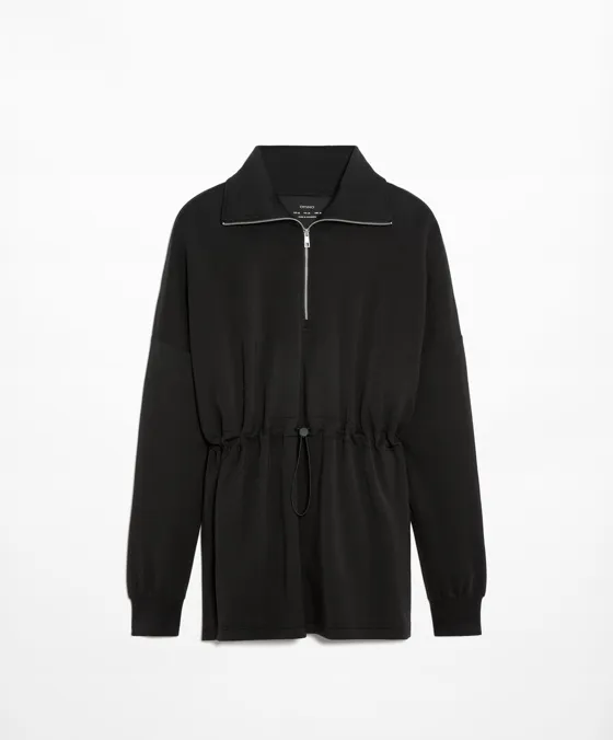 Толстовка на полумолнии из ткани с модалом