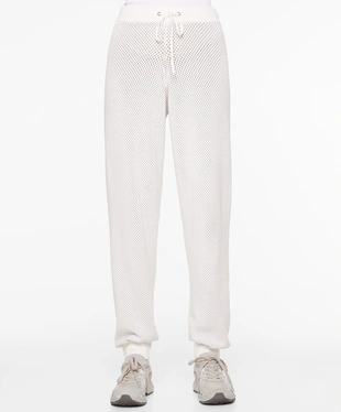 Брюки-джоггеры из ажурного трикотажа- Заказать в России