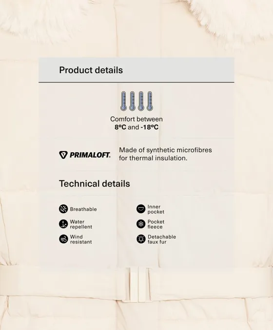 Водоотталкивающая утепленная куртка миди Primaloft®
