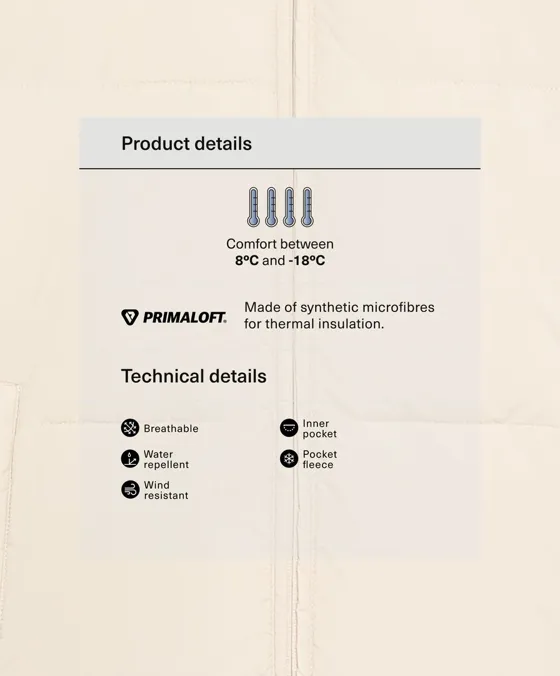 Короткая водоотталкивающая утепленная куртка Primaloft®