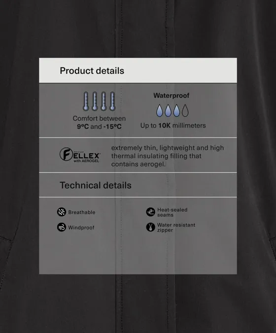 Утепленная куртка с FELLEX® AEROGEL, водонепроницаемость 10 000 мм
