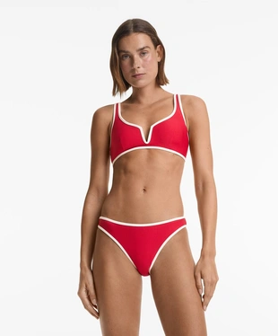 Топ бикини с вырезом халтер и окантовкой- Заказать в России