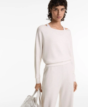 Толстовка с вырезом «лодочка», из мягкой ткани с модалом- Заказать в России