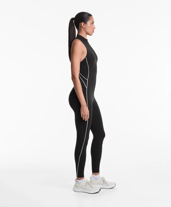 Длинный компрессионный комбинезон Compressive из светоотражающей ткани