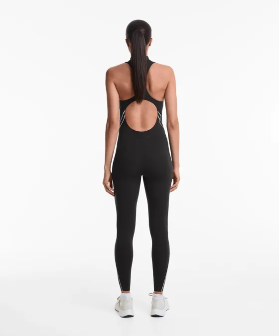Длинный компрессионный комбинезон Compressive из светоотражающей ткани