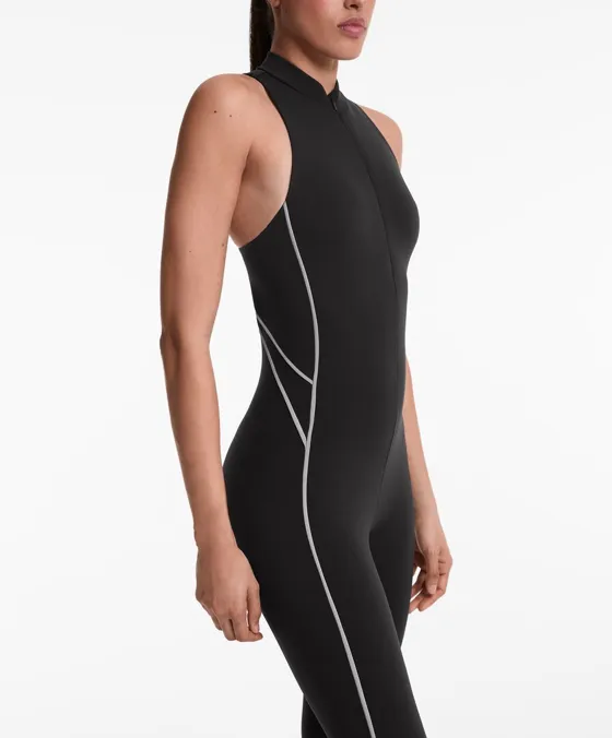 Длинный компрессионный комбинезон Compressive из светоотражающей ткани