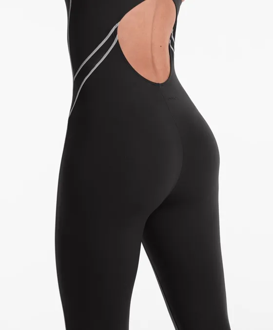 Длинный компрессионный комбинезон Compressive из светоотражающей ткани