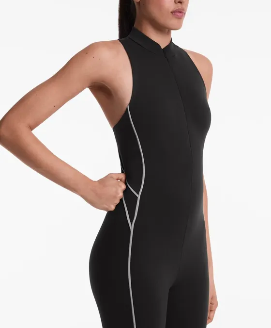 Длинный компрессионный комбинезон Compressive из светоотражающей ткани