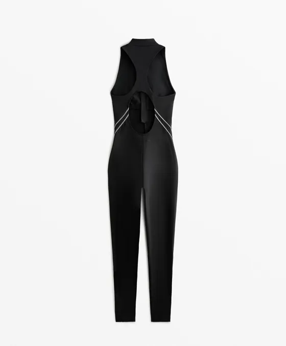 Длинный компрессионный комбинезон Compressive из светоотражающей ткани