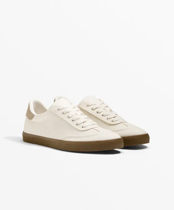 Кроссовки из ткани с замшевыми вставками