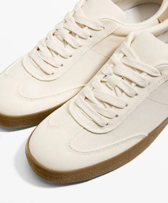 Кроссовки из ткани с замшевыми вставками