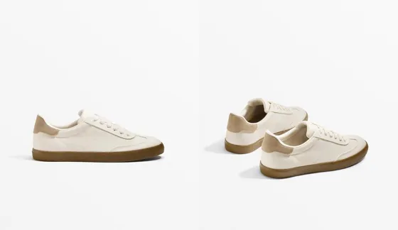 Кроссовки из ткани с замшевыми вставками