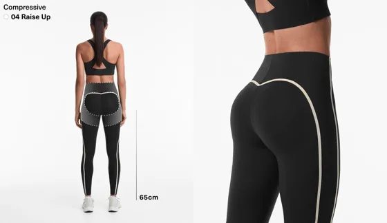 Компрессионные легинсы до щиколотки Compressive с кантом и эффектом пуш-ап
